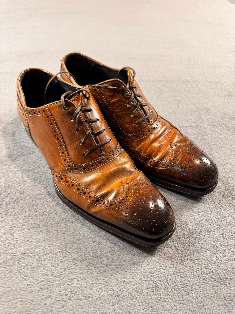 To Boot New York Adam Derrick Rich Brown Leather Wingtips
